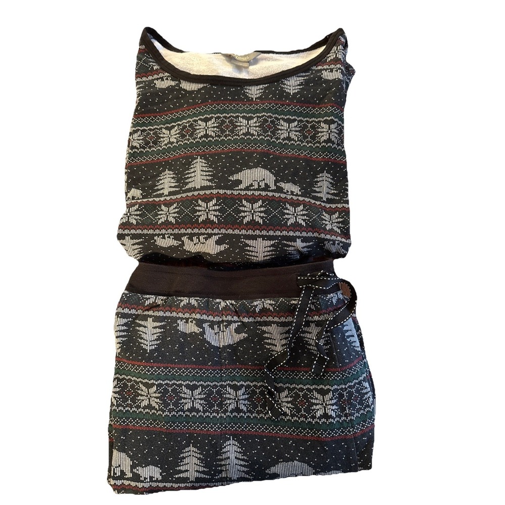 Natural Reflections Christmas Pajama Set XXL Fleece Lined Crew Neck Joggers Bear